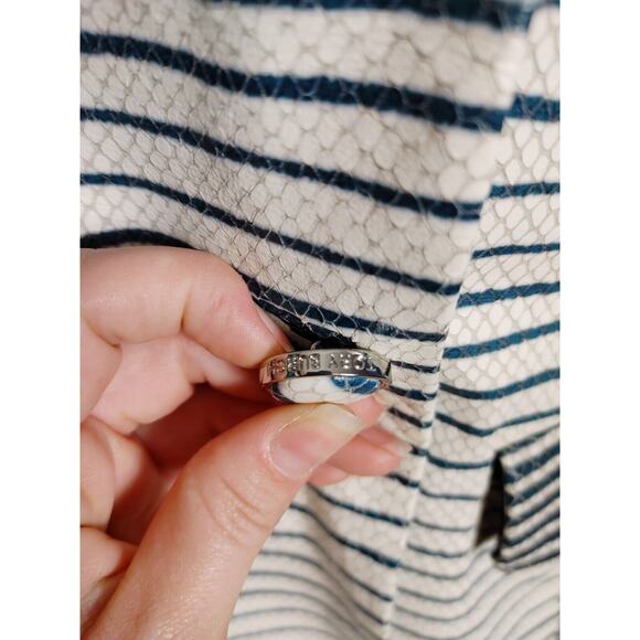 Tory Burch Piper Leather Snakeskin Effect Striped Jacket $1095 Size 2 - Picture 11 of 12